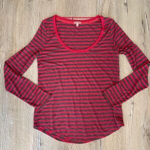 Juicy Couture Pink & Grey Stripped Long Sleeve